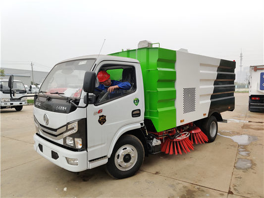 DONGFENG D6 Penghilang Sampah Truk Road Sweeper Truk 130HP Mesin bahan bakar diesel