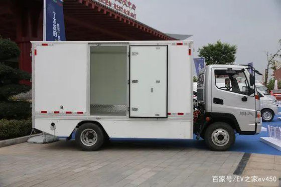 EV 전기 화물 컨테이너 트럭 85kw 230KM 냉장고 상자와 함께