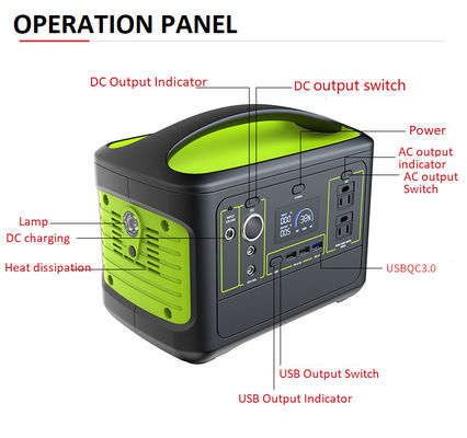 500W Portable Lifepo4 Solar Lithium Ion Battery Generator For Outdoor Camping
