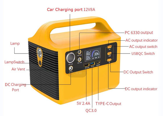 Batería de generador solar de litio LFP 300W 500W Fuente de alimentación de emergencia