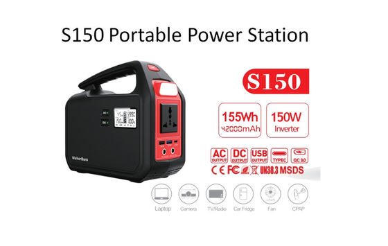 Beste batterijgestookte generator 150W aangedreven lithium-ion batterij draagbare elektriciteitscentrales voor buiten